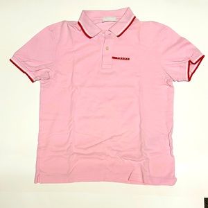 Pink Prada Polo Shirt - Medium Size